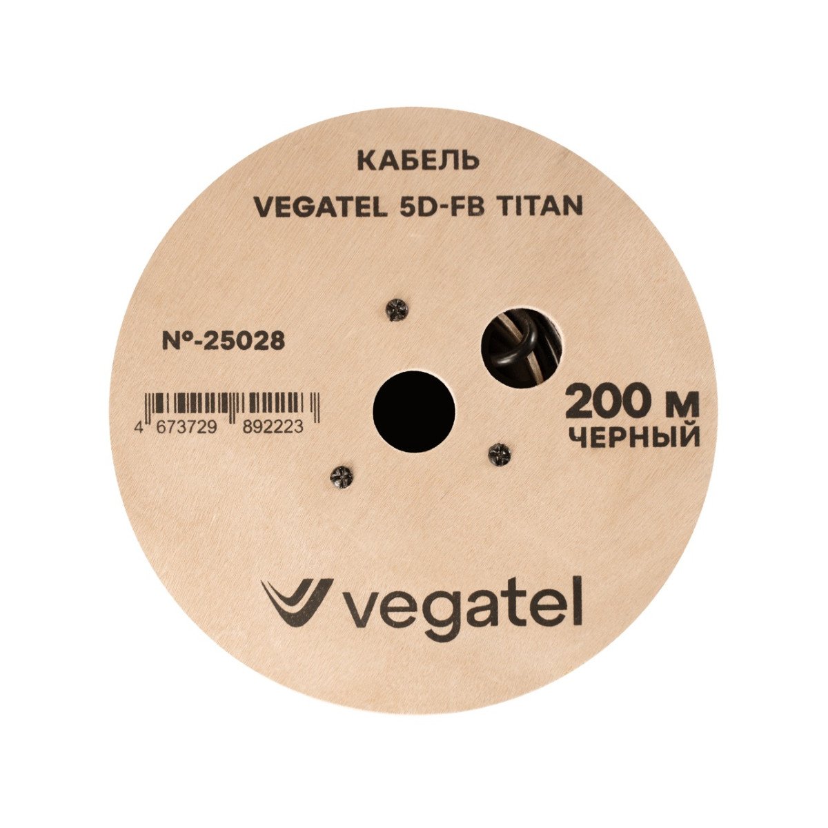 Кабель коаксиальный VEGATEL 5D-FB (Titan, черный) бухта 200м