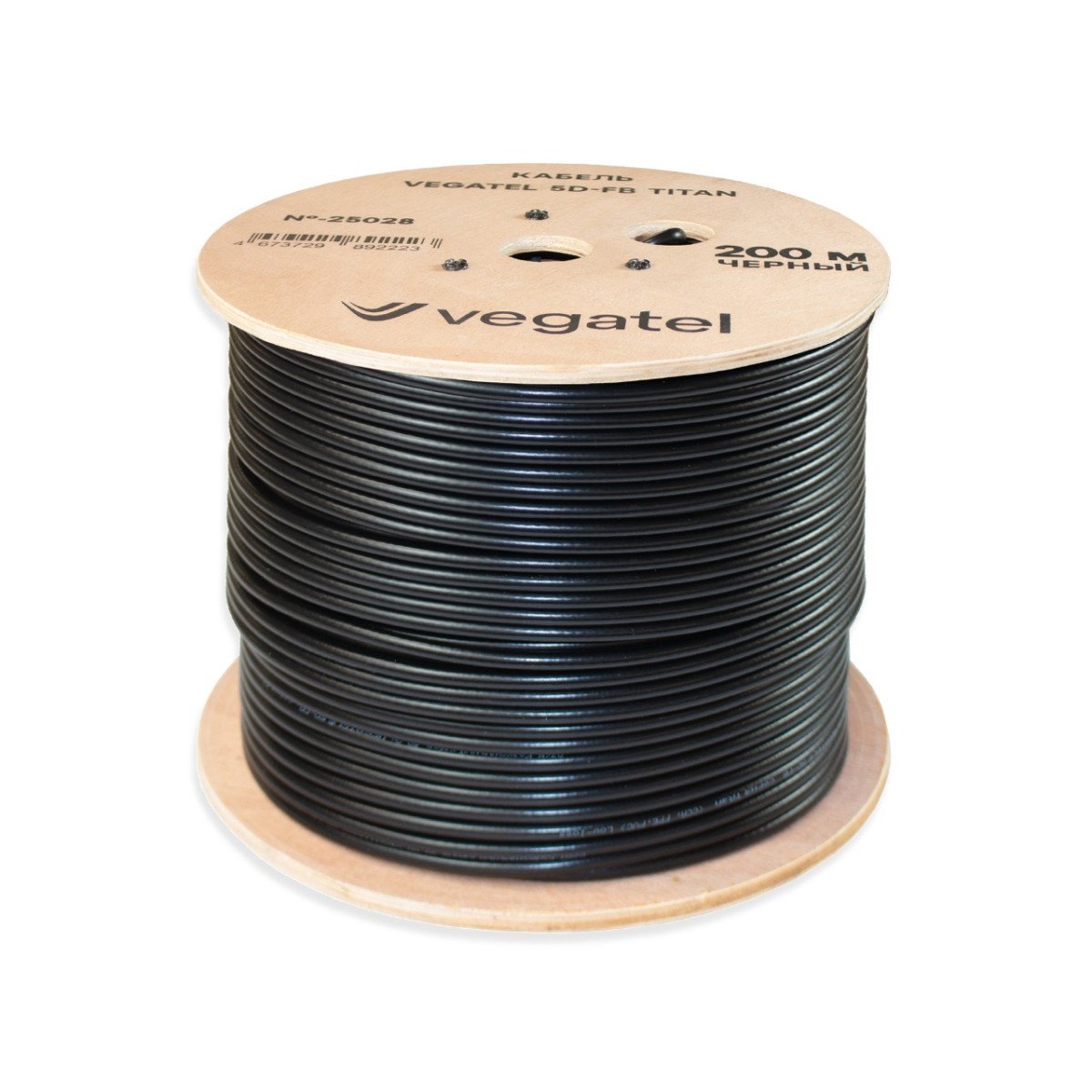 Кабель коаксиальный VEGATEL 5D-FB (Titan, черный) бухта 200м