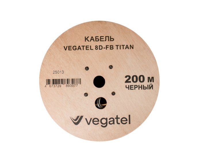 Кабель коаксиальный VEGATEL 8D-FB (Titan, черный) бухта 200м