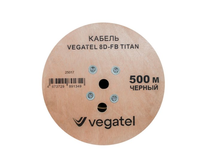 Кабель коаксиальный VEGATEL 8D-FB (Titan, черный) бухта 500м