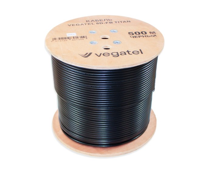 Кабель коаксиальный VEGATEL 8D-FB (Titan, черный) бухта 500м