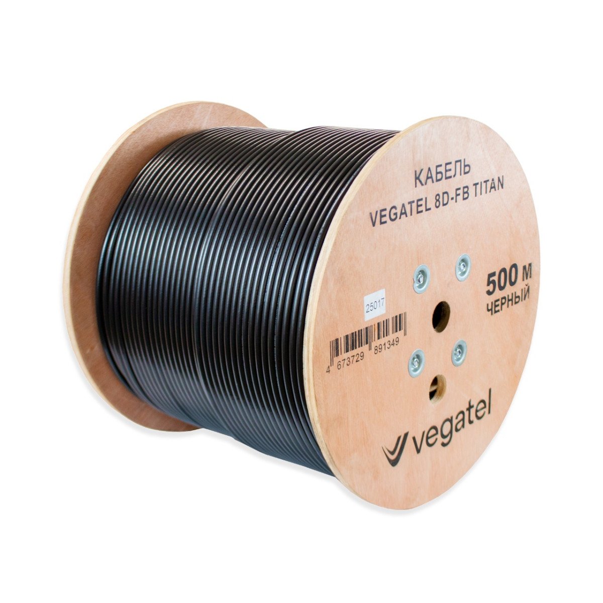 Кабель коаксиальный VEGATEL 8D-FB (Titan, черный) бухта 500м