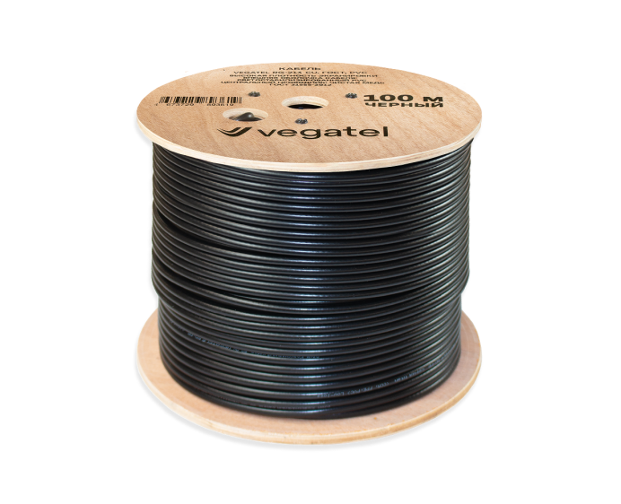 Кабель VEGATEL RG-213 Cu (ГОСТ, PVC, черный)