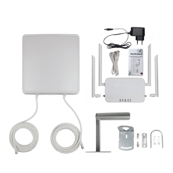 Комплект с роутером VEGATEL VR4-PO-15 (F – SMA)