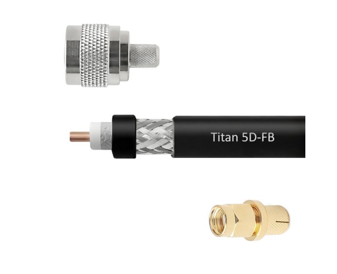 Кабельная сборка 5D/FB (Titan, черный) (N-male - SMA-male)
